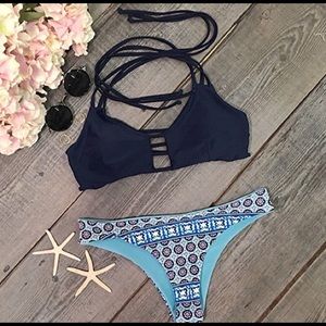 Navy Bikini Top Halter